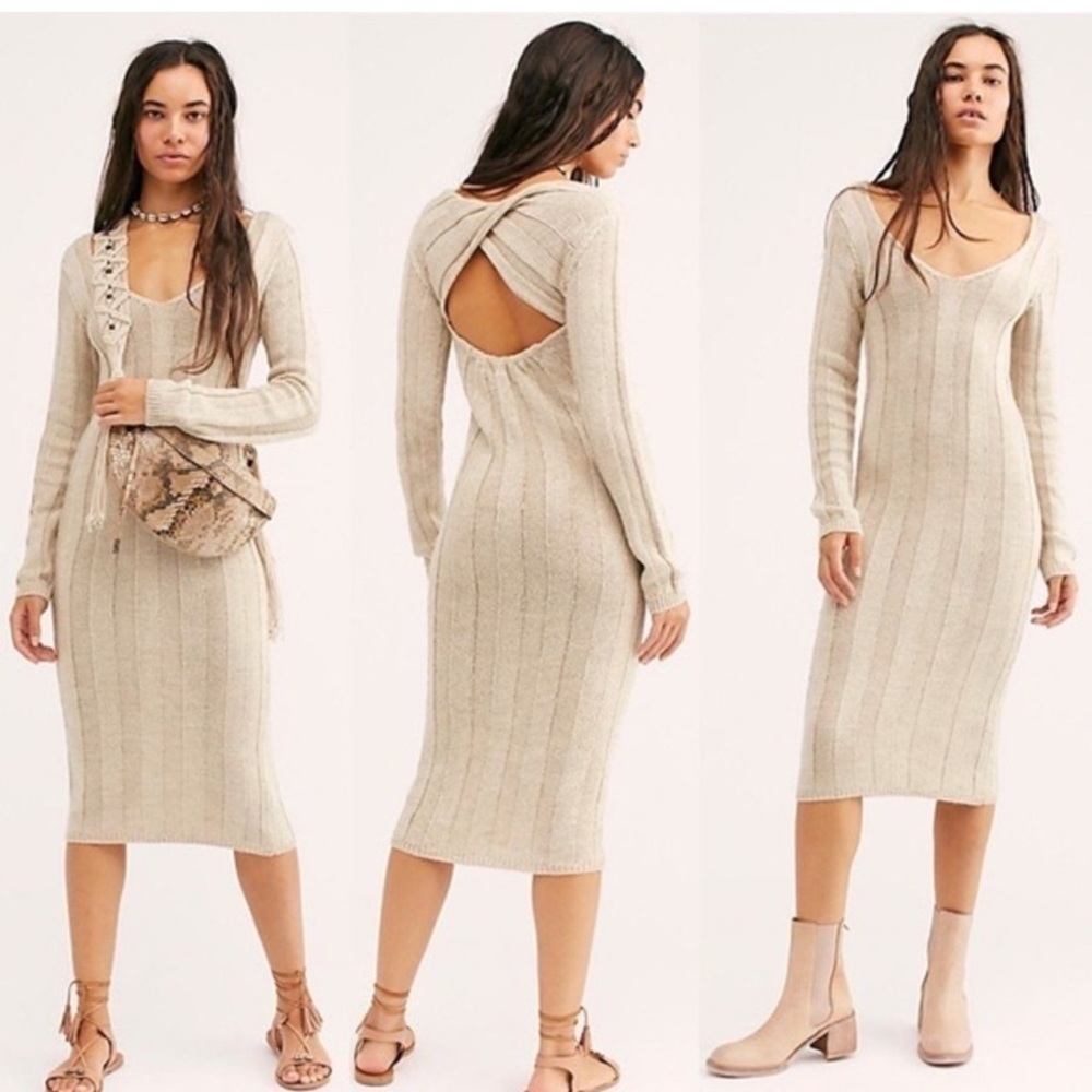 Free People Beach Long Sleeve Savannah Sweater Midi Dress